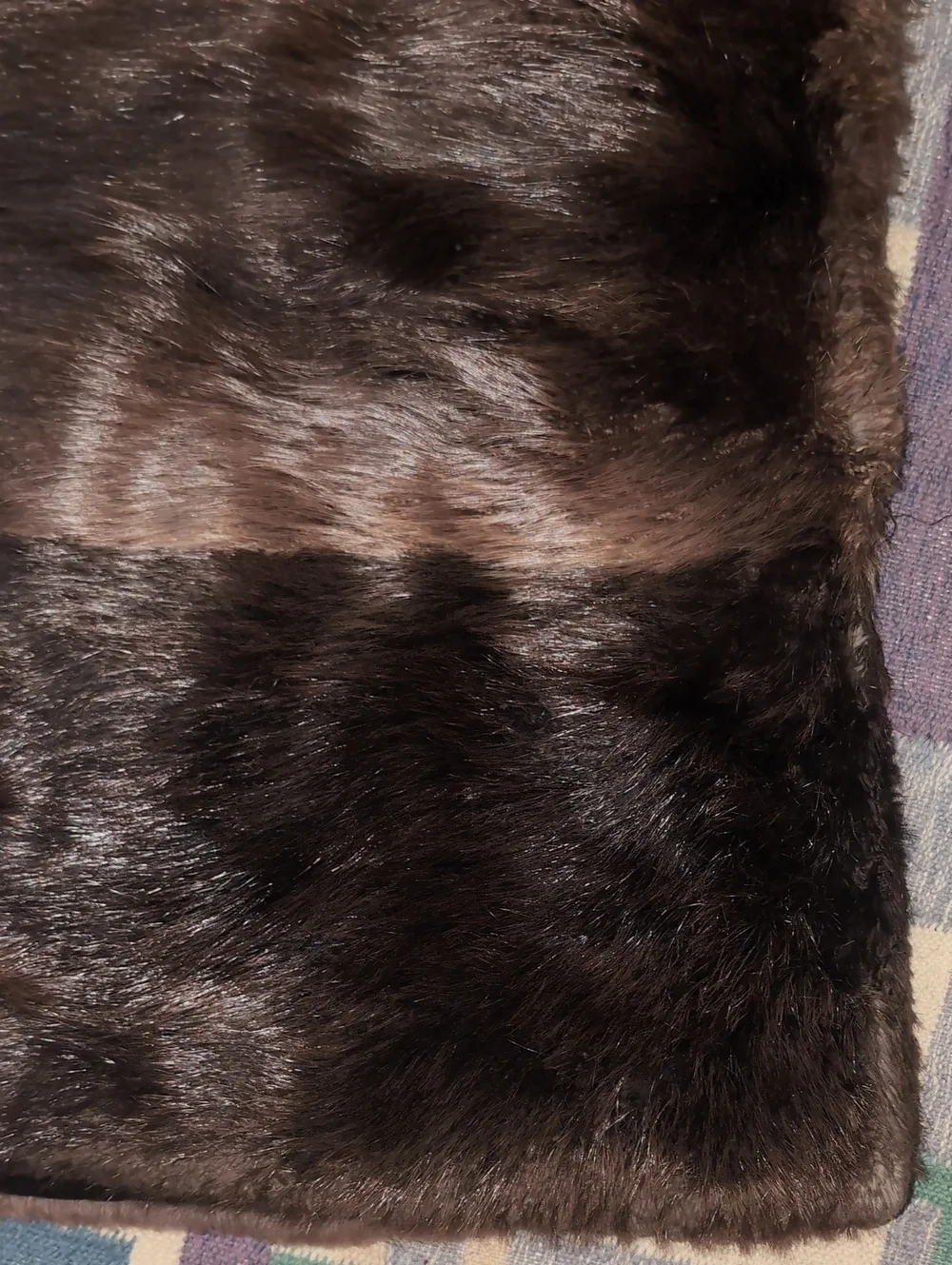 Adirondack Beaver Fur Throw Blanket Vintage Brown Fur Throw